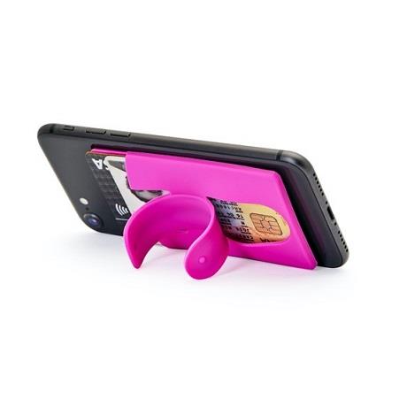 Pratico supporto in silicone con lato adesivo. Molto utile come portacellulare ma anche come portacarte e portadenaro
