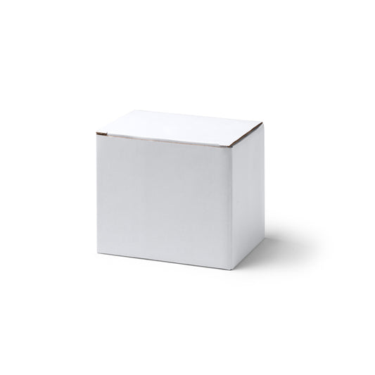 Confezione per tazze, realizzata in cartone ondulato. Misure 12 x 10,6 x 9 cm.