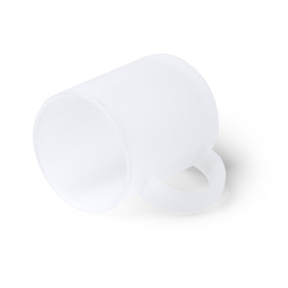 Tazza in vetro da 350 ml con finitura glassata. Specifica per la sublimazione. Confezione in scatola.