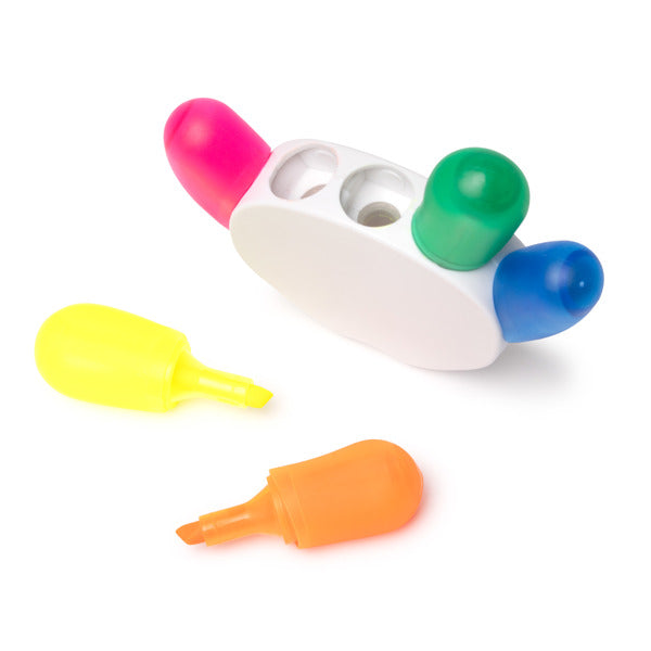 Set di cinque pennarelli in diversi colori con supporto a forma di mano