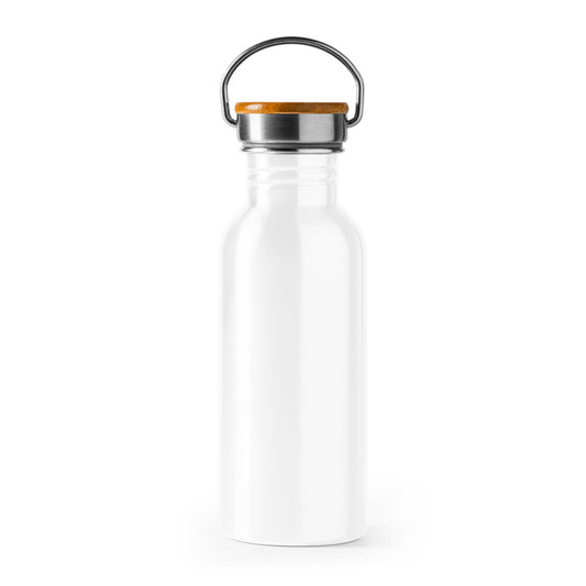 Bottiglia in acciaio inox 304 e bambù. sublimatica con tappo bambu che si puo personalizzare con laser