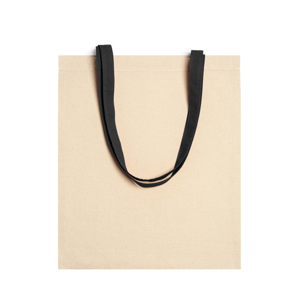 Shopper 100% cotone 105 g/m². Manici lunghi 70 cm colorati.