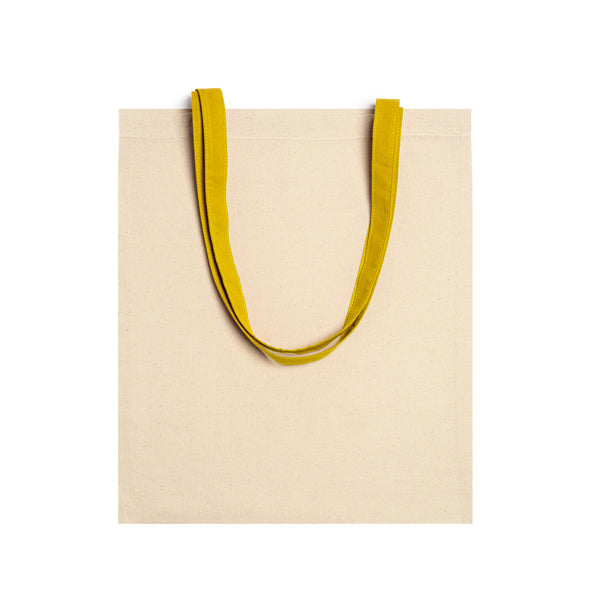 Shopper 100% cotone 105 g/m². Manici lunghi 70 cm colorati.