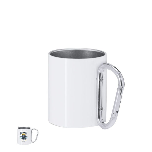 Tazza acciaio doppia parete  220 ml sublimatica con moschettorne
