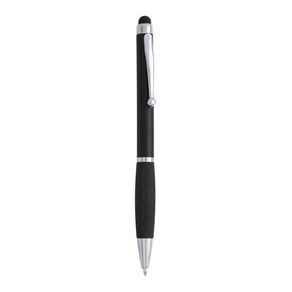 Penna a sfera in ABS con pennino touchscreen. Finitura metallica. Inchiostro blu.