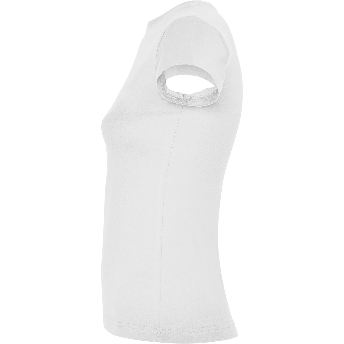 T-shirt girocollo taglio aderente. Doppio collo in costina 1x1