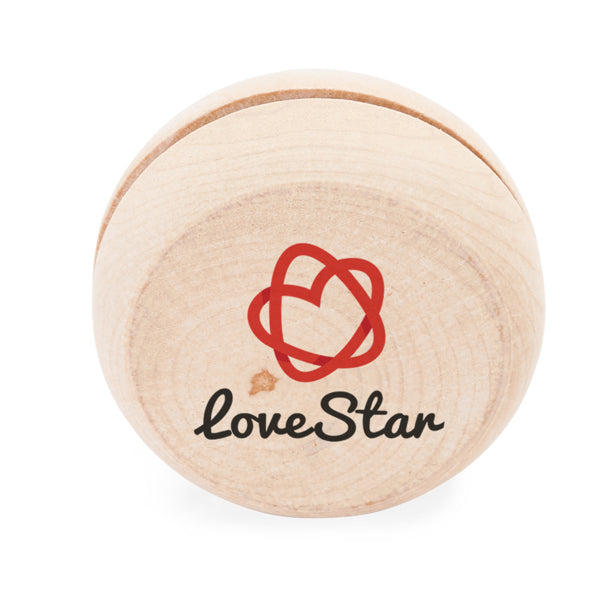 Yo yo in legno naturale con cordino da 75 cm ,